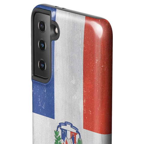 Dominican Republic Flag Distressed Galaxy S21 Plus 5G Pro Case